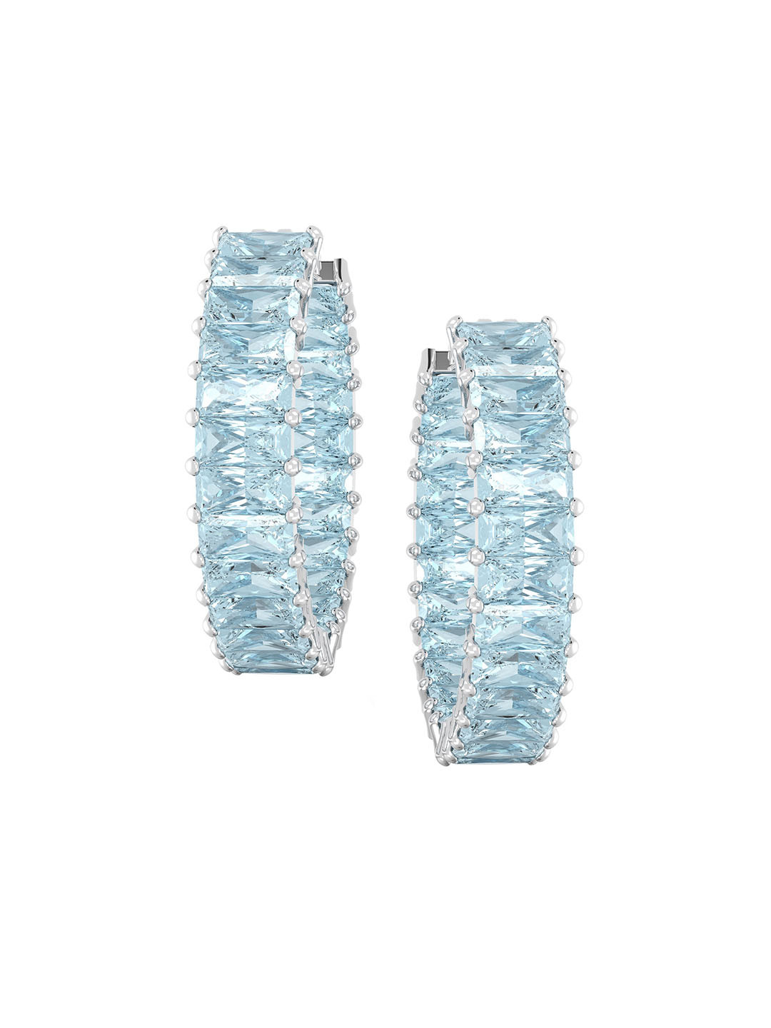 SWAROVSKI MATRIX PE HOOP BLU RHS Earrings