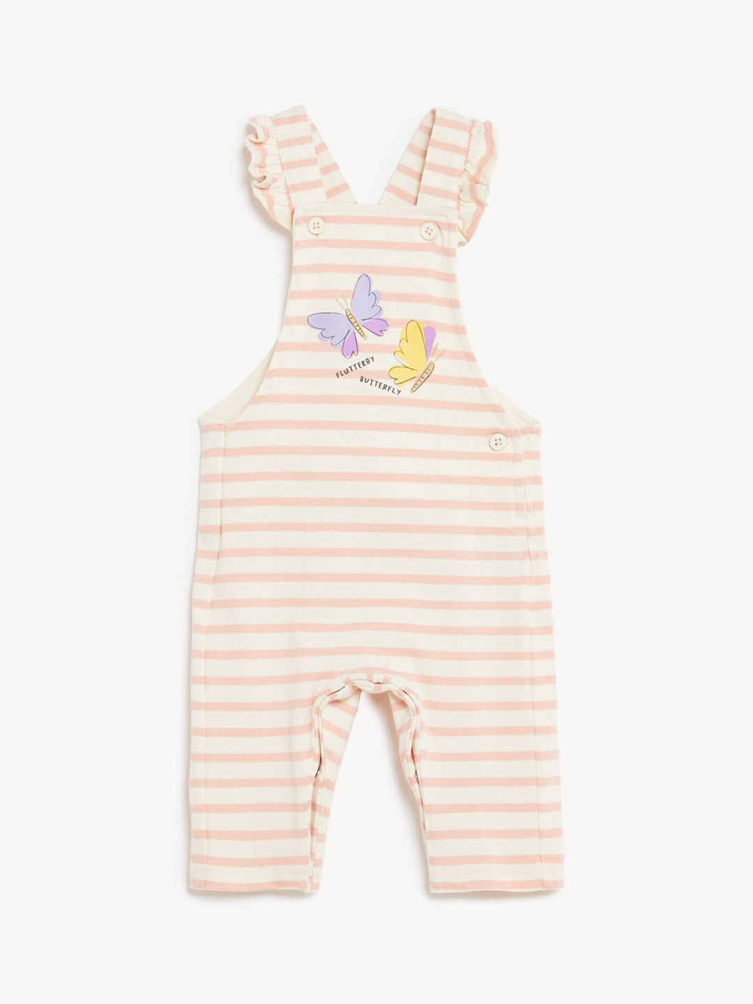 Marks & Spencer Infant Girl Striped Cotton Dungaree