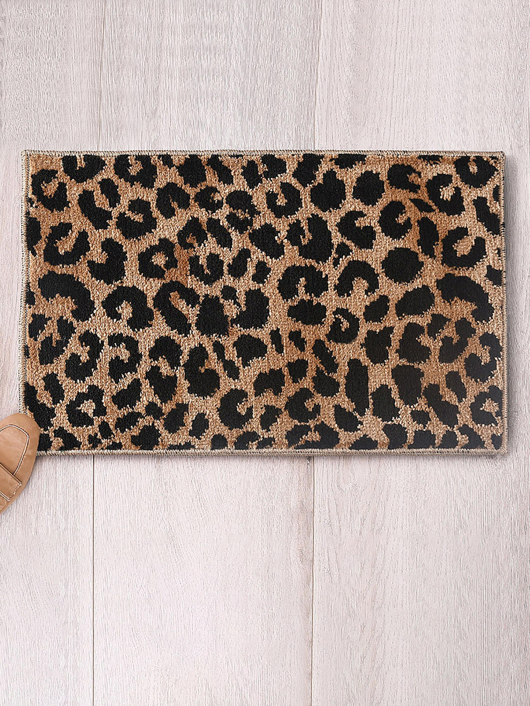 Saral Home Brown & Black Leopard Print Anti-Skid Doormat