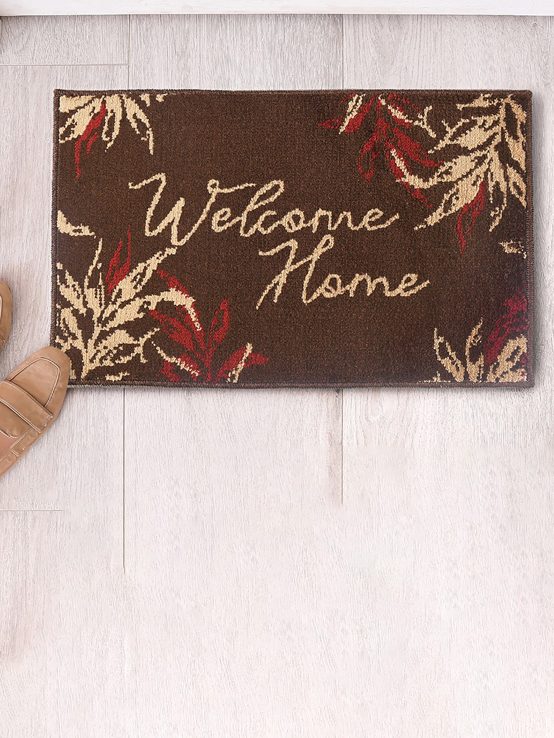 Saral Home Brown Welcome Home Anti-Skid Doormats