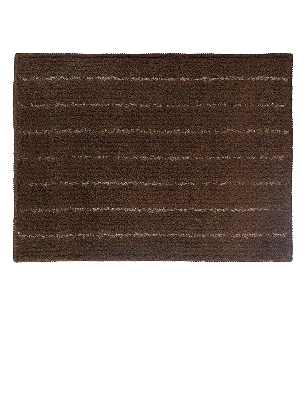 Saral Home Brown Striped Bath-Door Mat