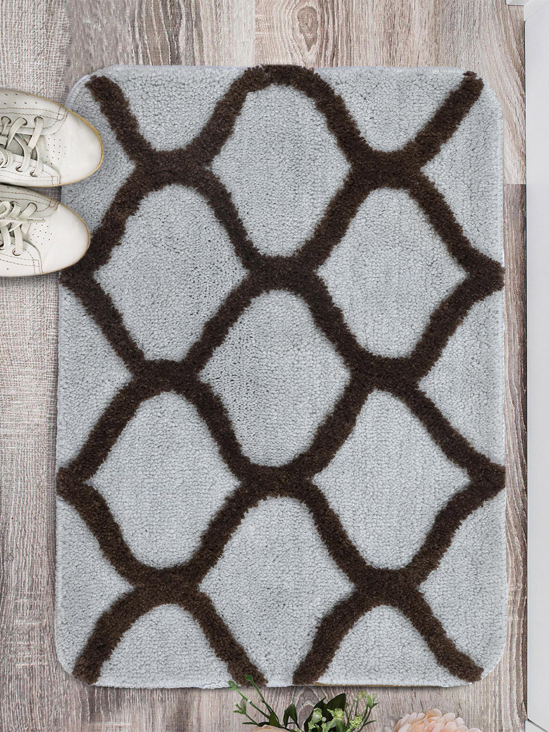 Saral Home Brown Haven Printed Anti-Skid Bath Doormat