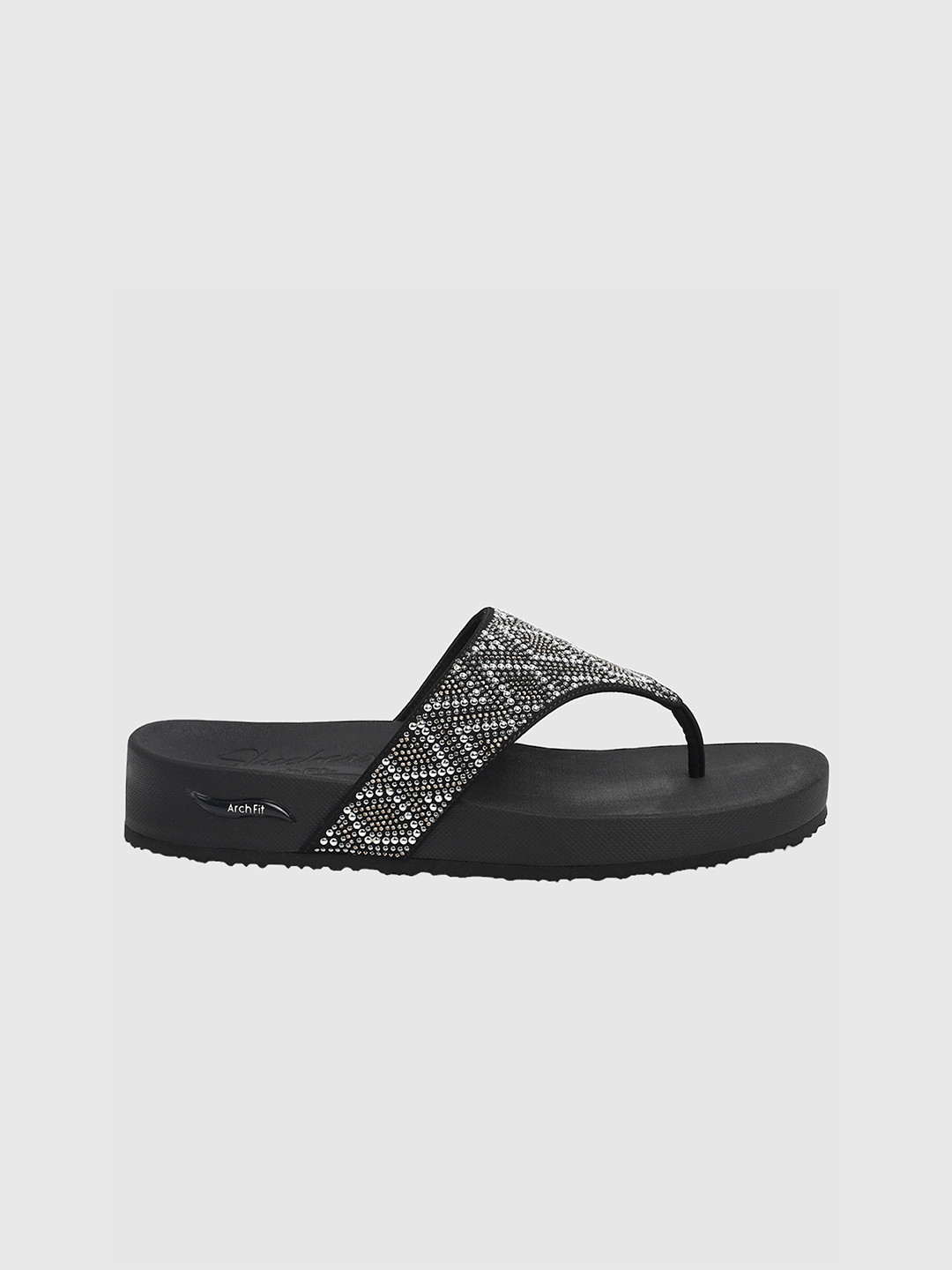 Skechers Women ARCH FIT VINYASA Embellished Open Toe Flats