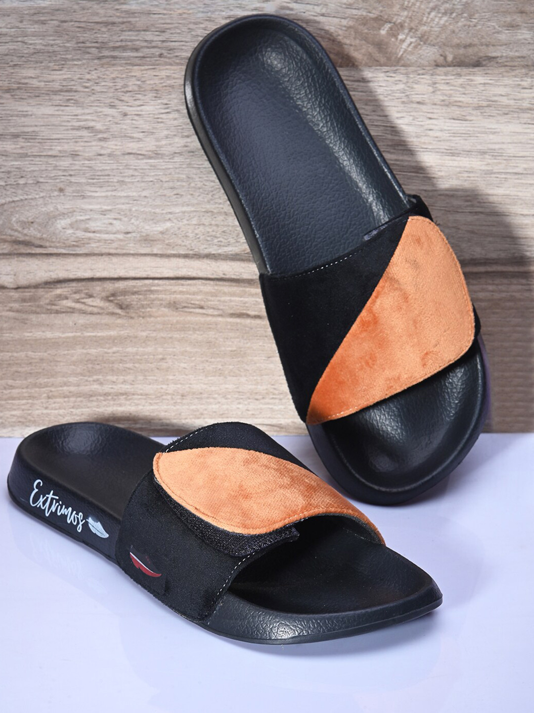 EXTRIMOS Men Colourblocked Adjustable Strap Lightweight Synthetic Sliders