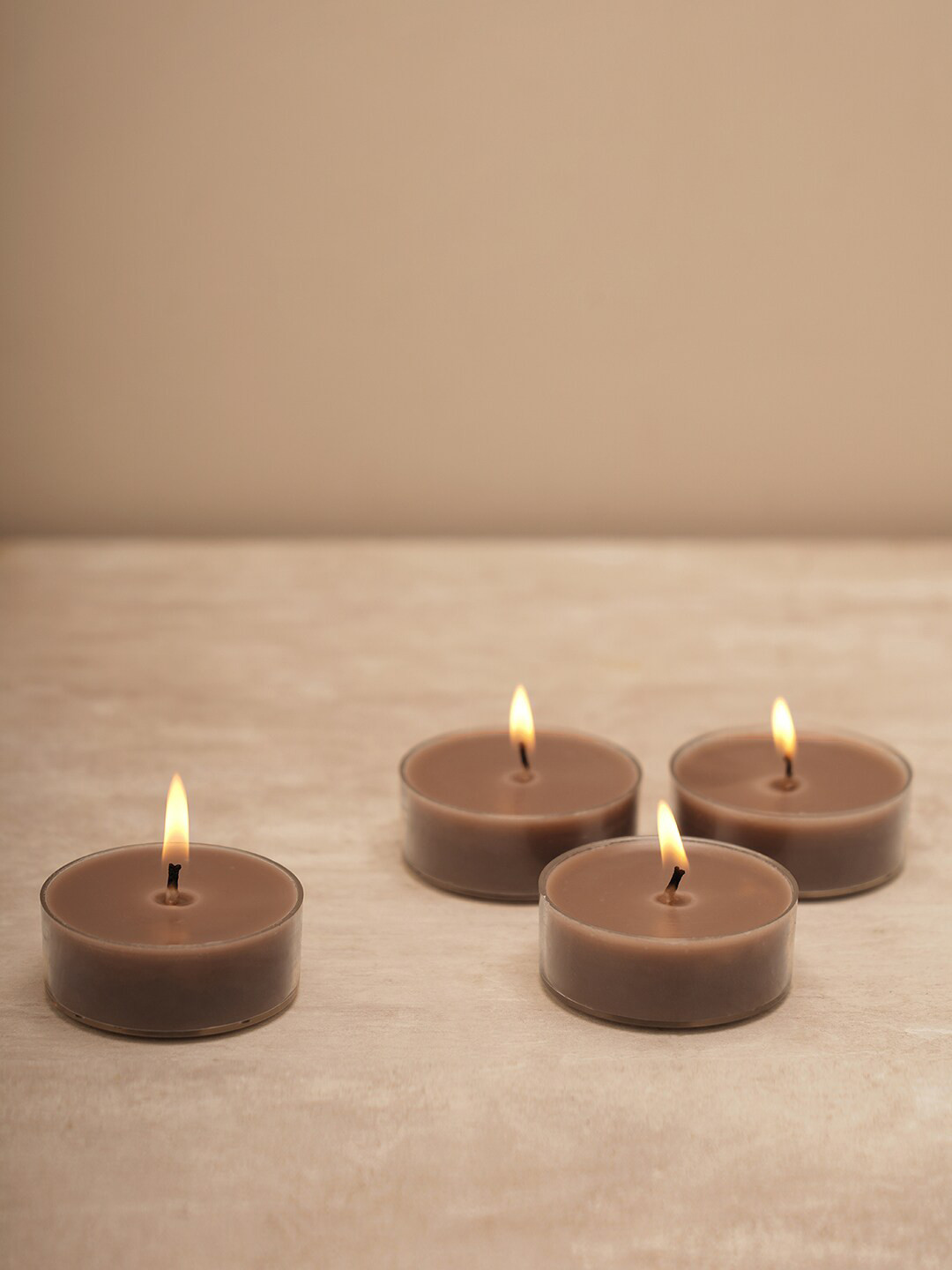 Pure Home and Living Moments Of Eternity Brown 4-Pieces Votive Tea Light Candles