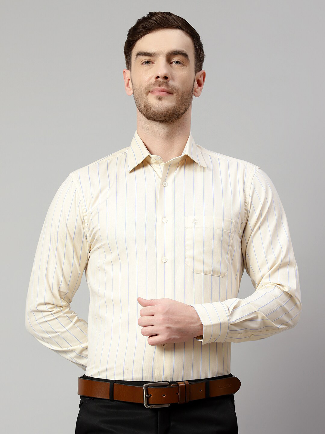 Cantabil Striped Cotton Formal Shirt