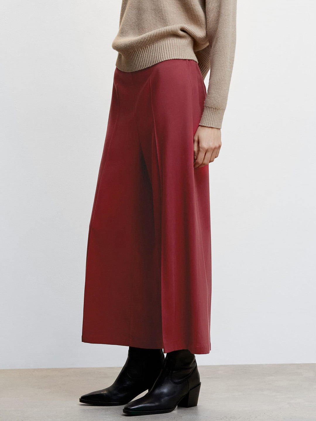 MANGO Women RegularSolid High-Rise Parallel Trousers