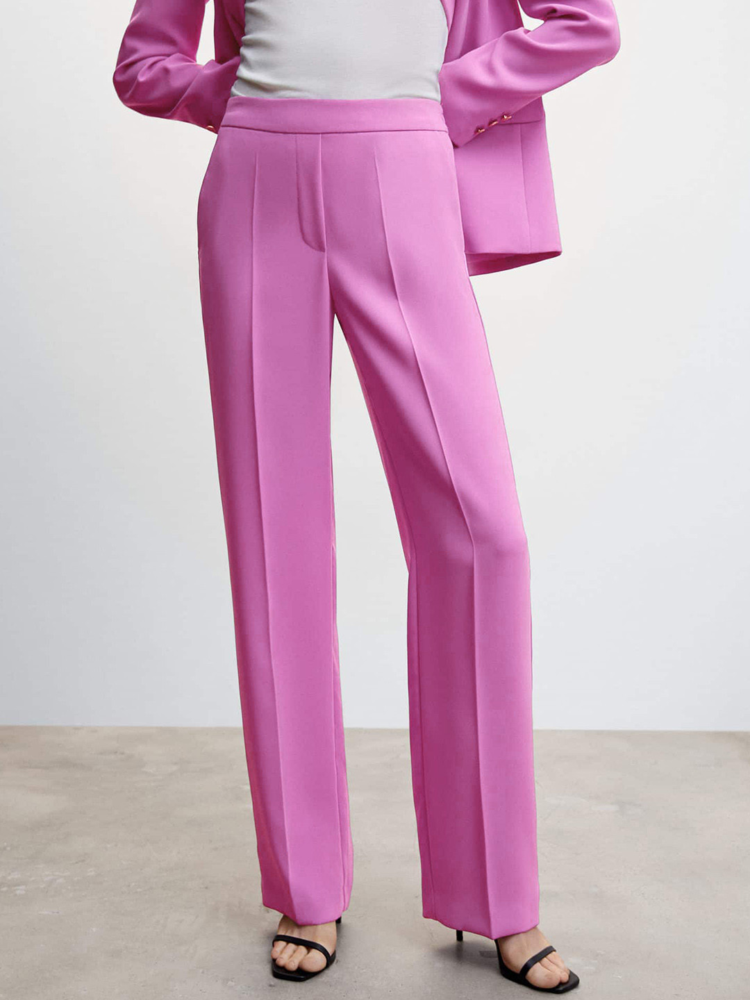 MANGO Women High-Rise Pleated Trousers