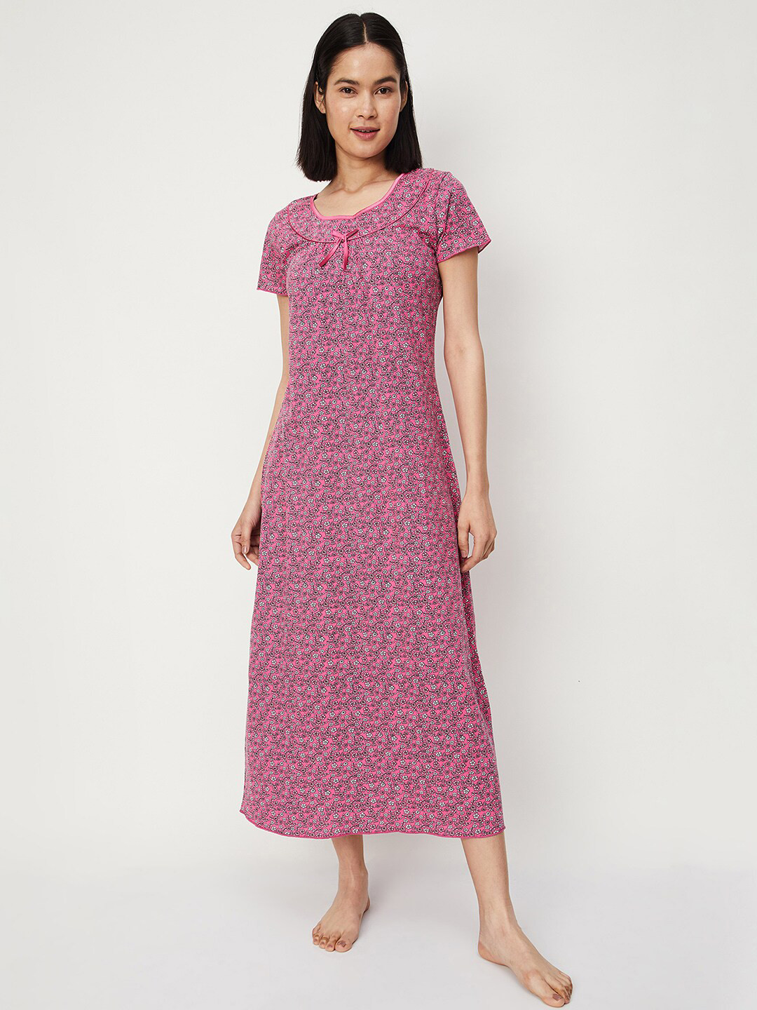 Max Women Floral Printed Knit Nightgown