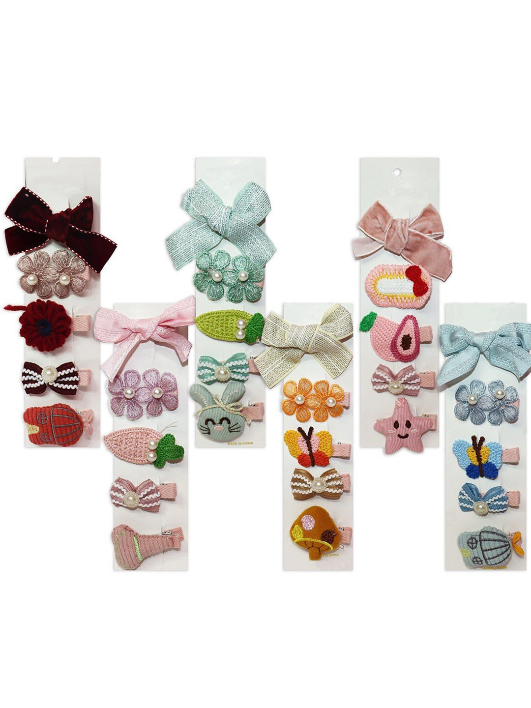 Krelin Girls Set of 5 Beaded Alligator Hair Clips