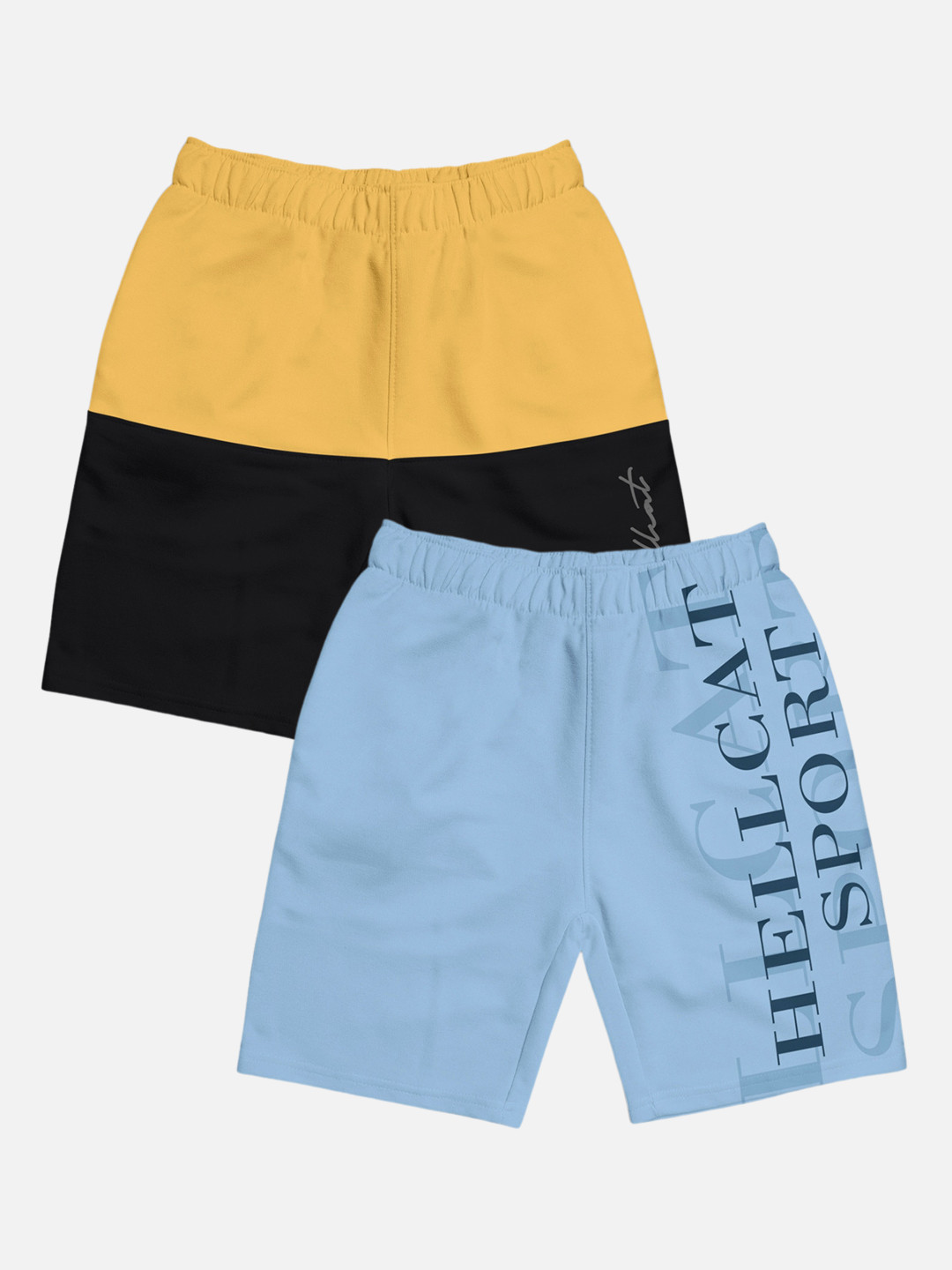 HELLCAT Pack of 2 Boys Mid Rise Printed Cotton Shorts