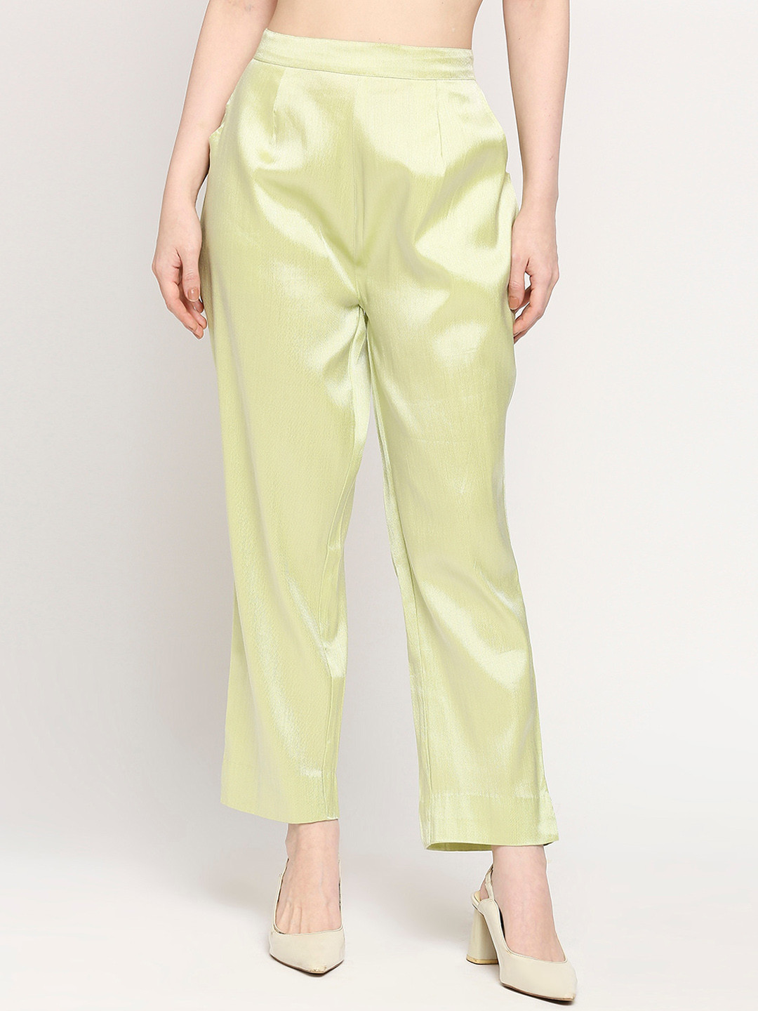 Cloth Haus India Women Relaxed Sheen Regular Fit Brocade Trousers