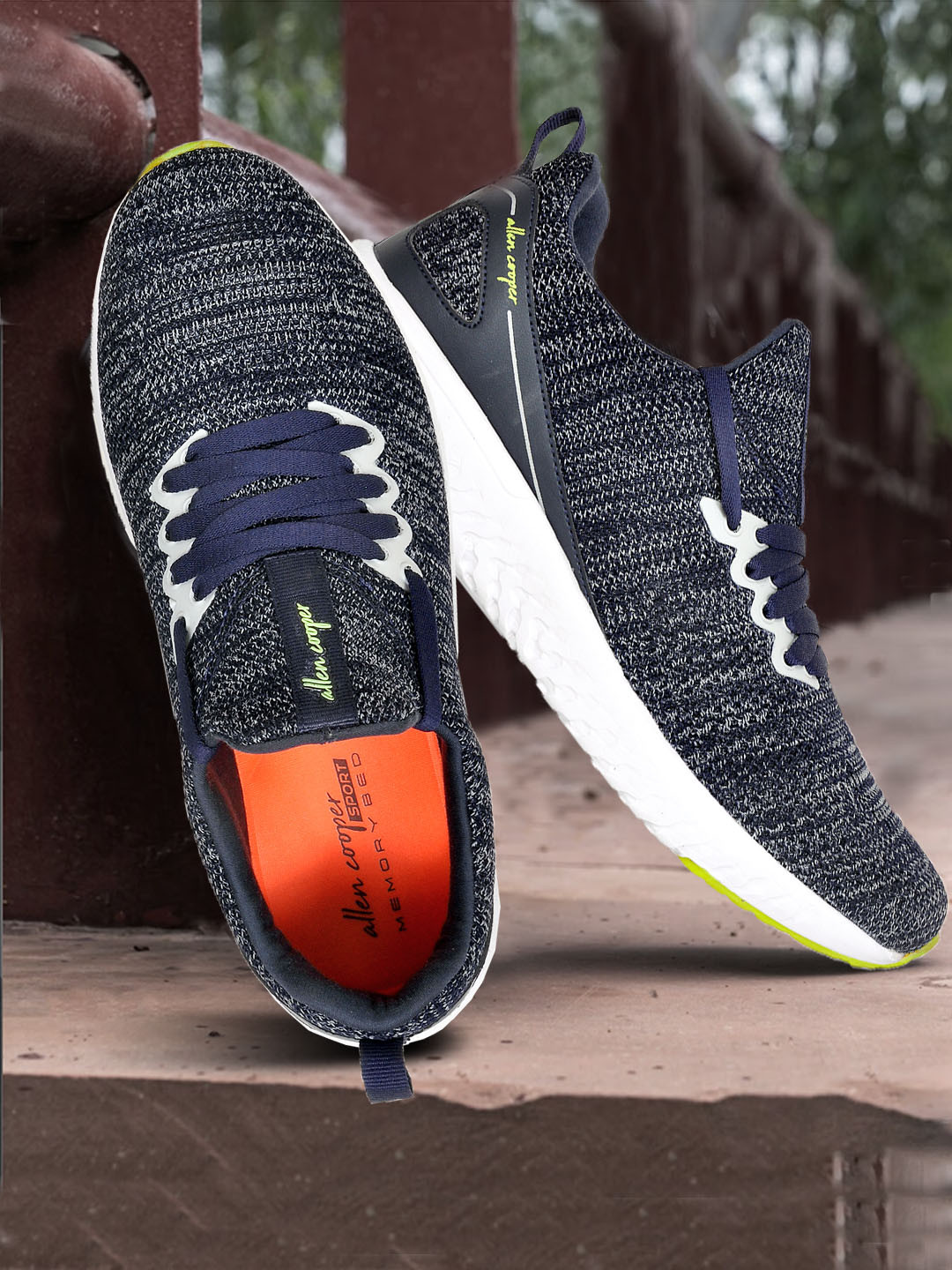 Allen Cooper Men Mesh Running Non-Marking Anti Odour Lace-Ups Sports Shoes