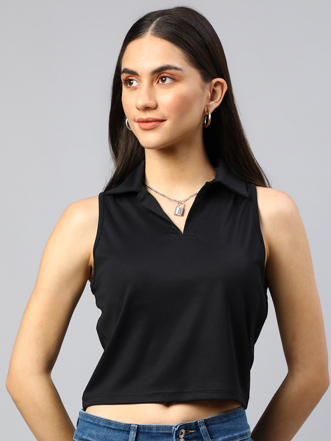 Xpose Sleeveless Regular Crop Top
