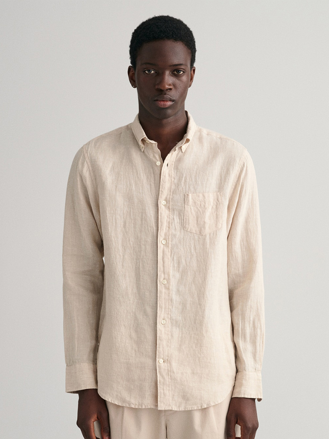 GANT Classic Opaque Button Down Collar Linen Casual Shirt