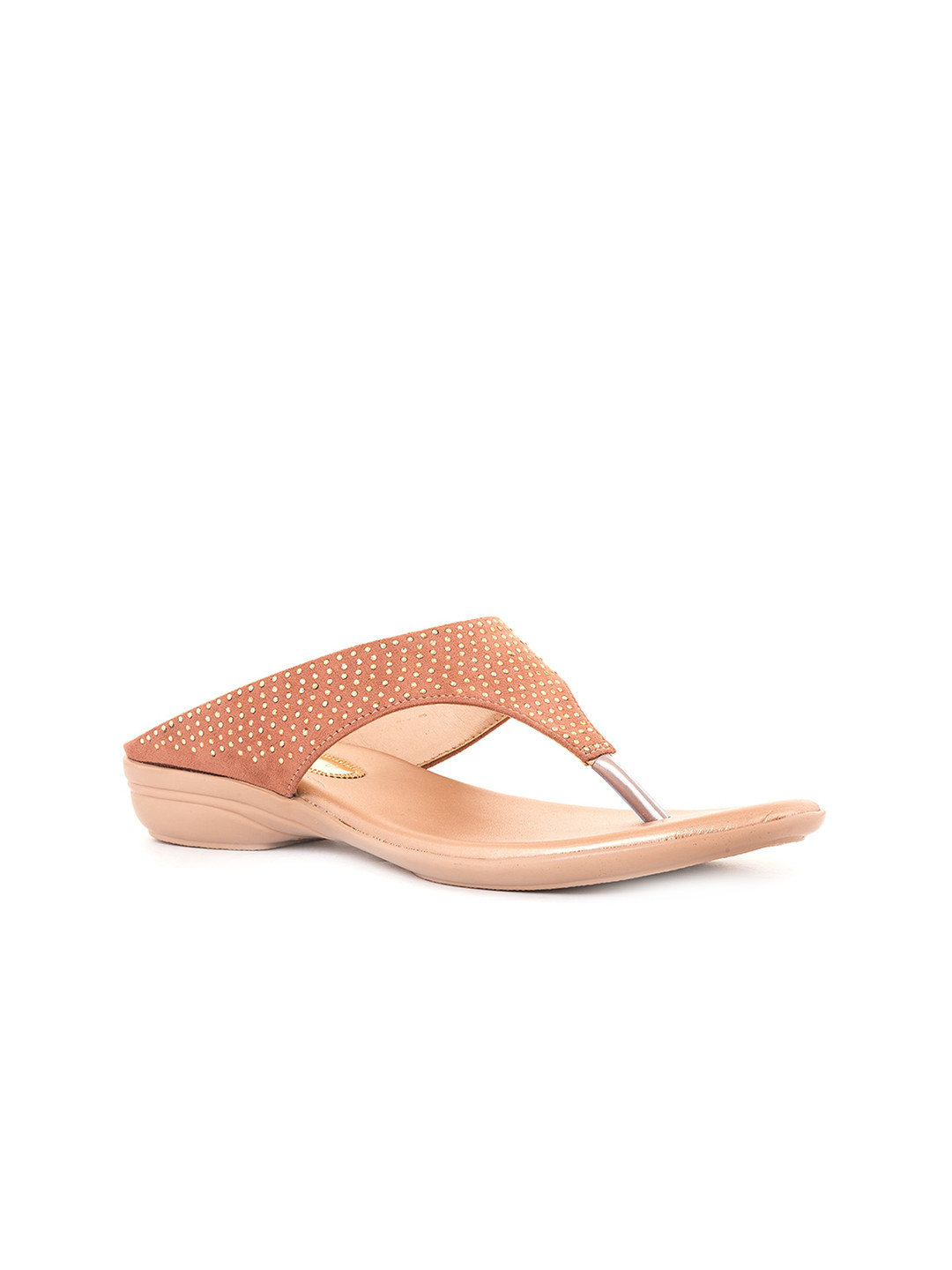 Khadims Women Embellished Open Toe T-Straps Flats