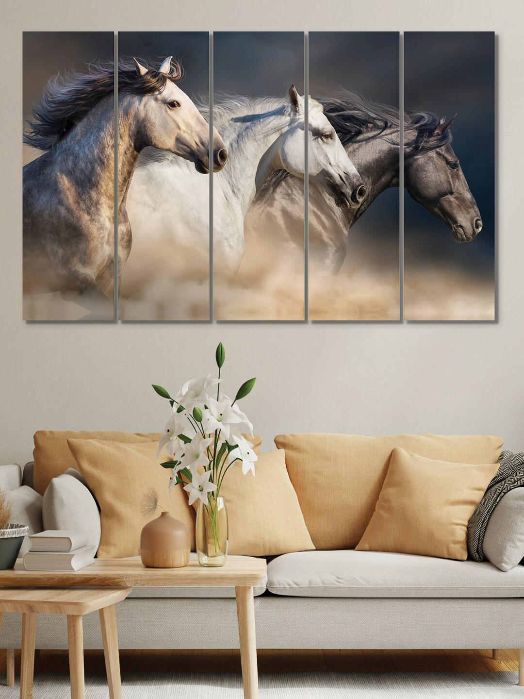 RANDOM Canvas 5 Piece Wall Rectangle Paintings Wall Art -30 x 9.44 In