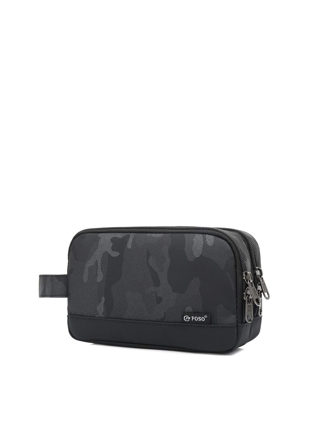 THE CLOWNFISH Camouflage Printed Travel Pouch Toiletry Kit - Grey