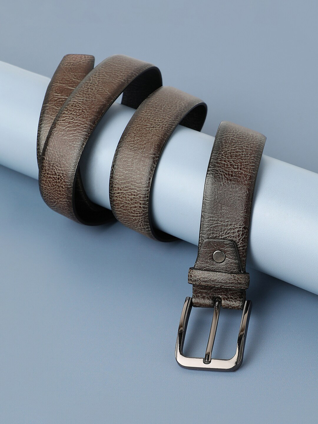 French Accent Men Textured PU Formal Belt