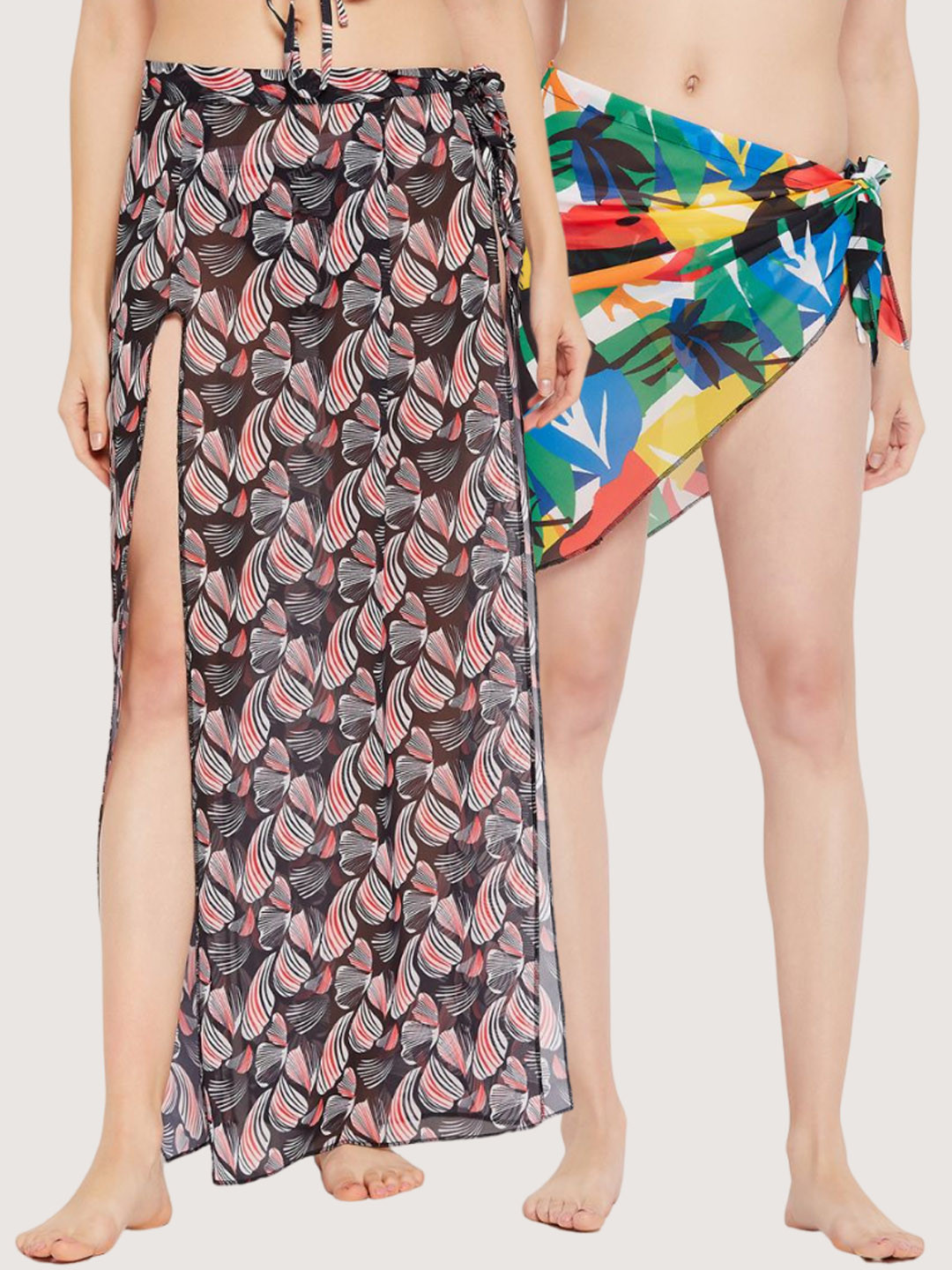 SECRETS BY ZEROKAATA Women Set of 2 Printed Sarong for Beach Wear