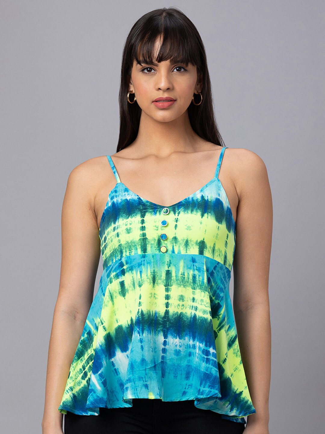 Globus Tie and Dye Shoulder Straps A-Line Top