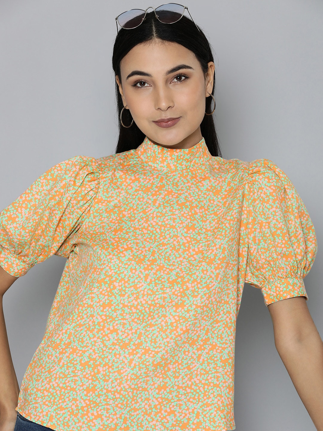 Levis Floral Print Puff Sleeve Top
