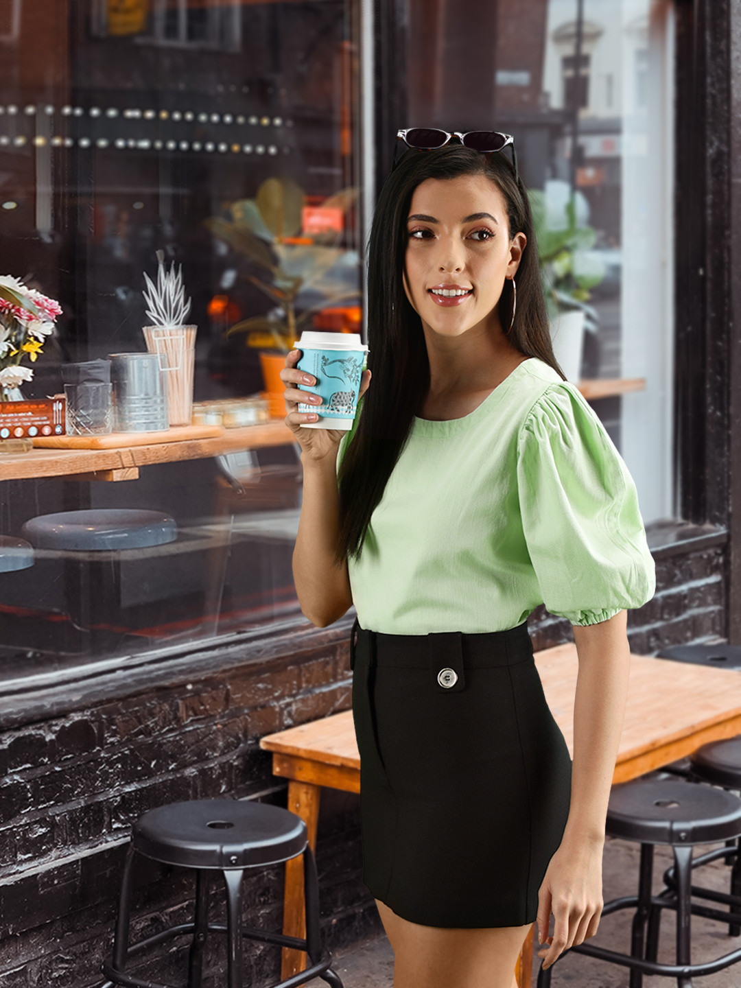 Levis Puff Sleeve Cotton Top