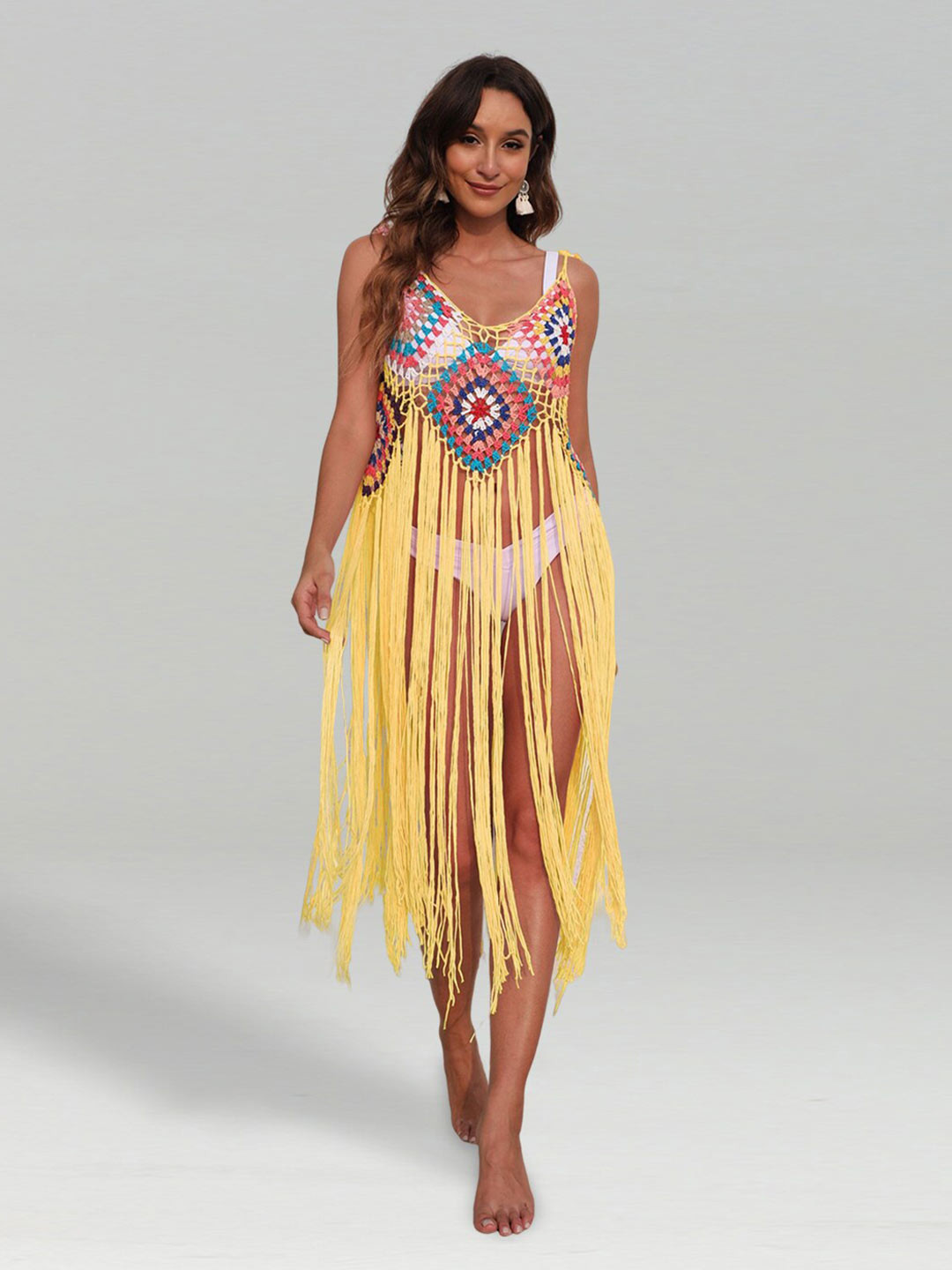 JC Collection Self-Design Swimwear Cover Dress