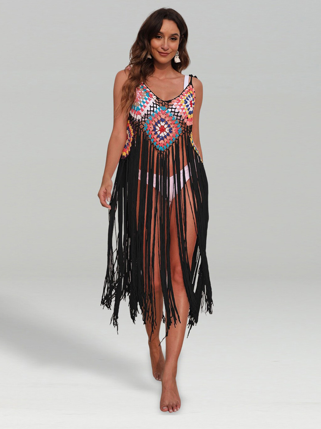 JC Collection Self Design Cover Up Top