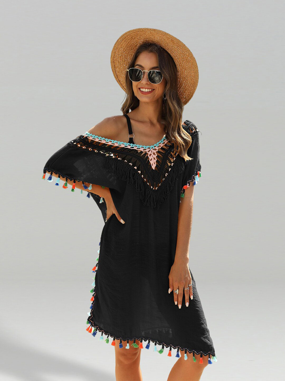 JC Collection Self Design Kaftan Cover Up Dress