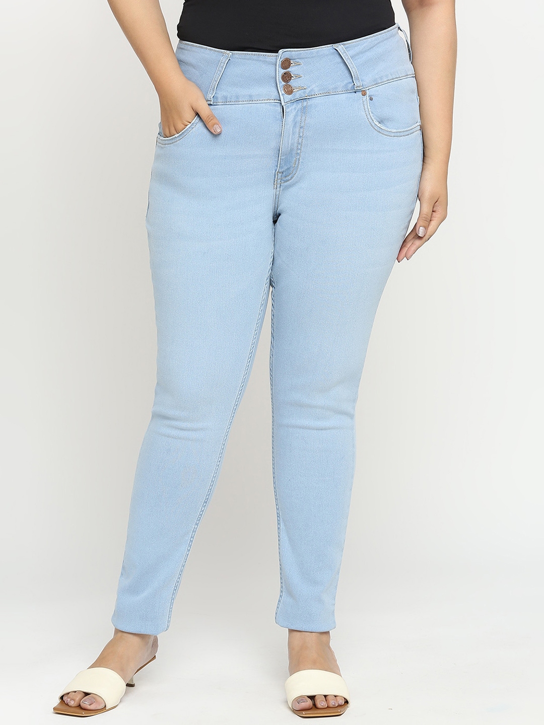 Buy Turning Blue Women Slim Fit High Rise Stretchable Jeans