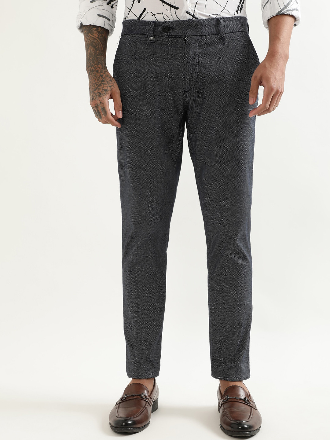 Antony Morato Men Mid-Rise Skinny Fit Cotton Trousers