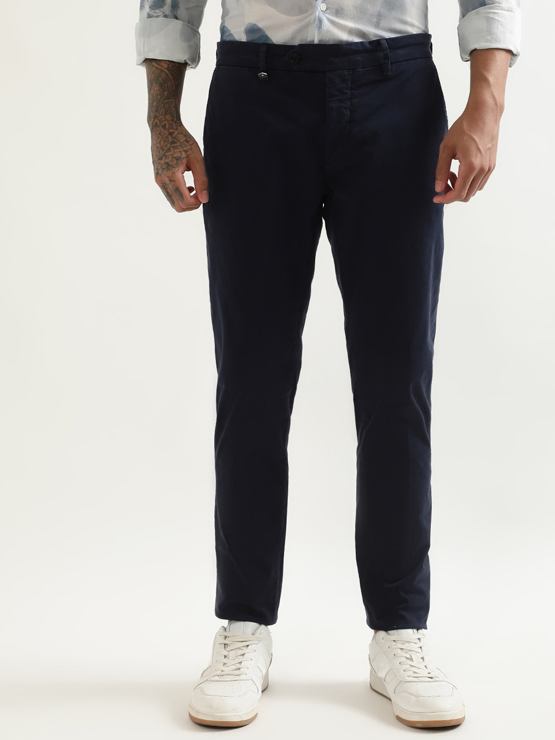 Antony Morato Men Cotton Mid-Rise Skinny Fit Trousers