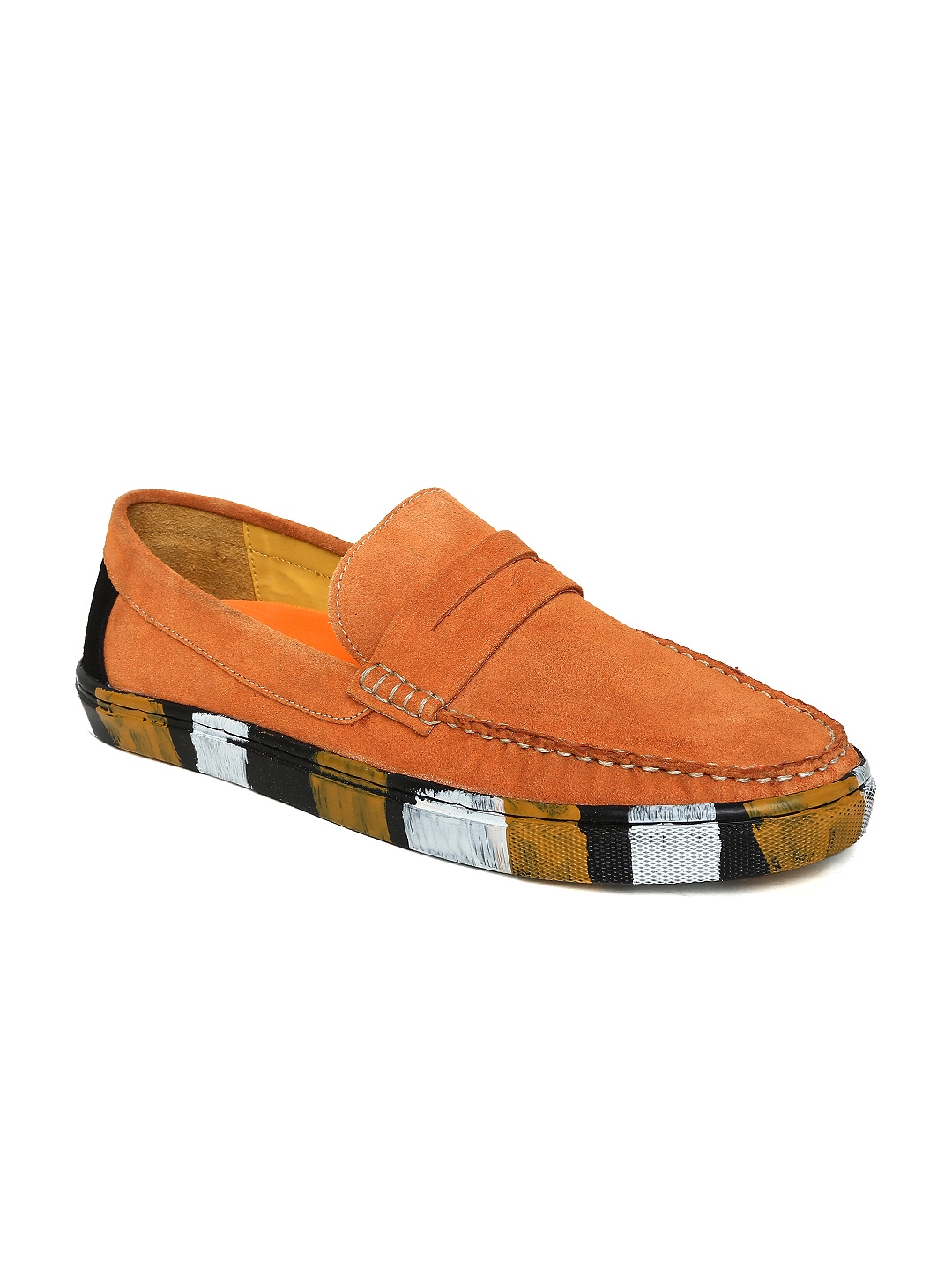 orange loafers for men
