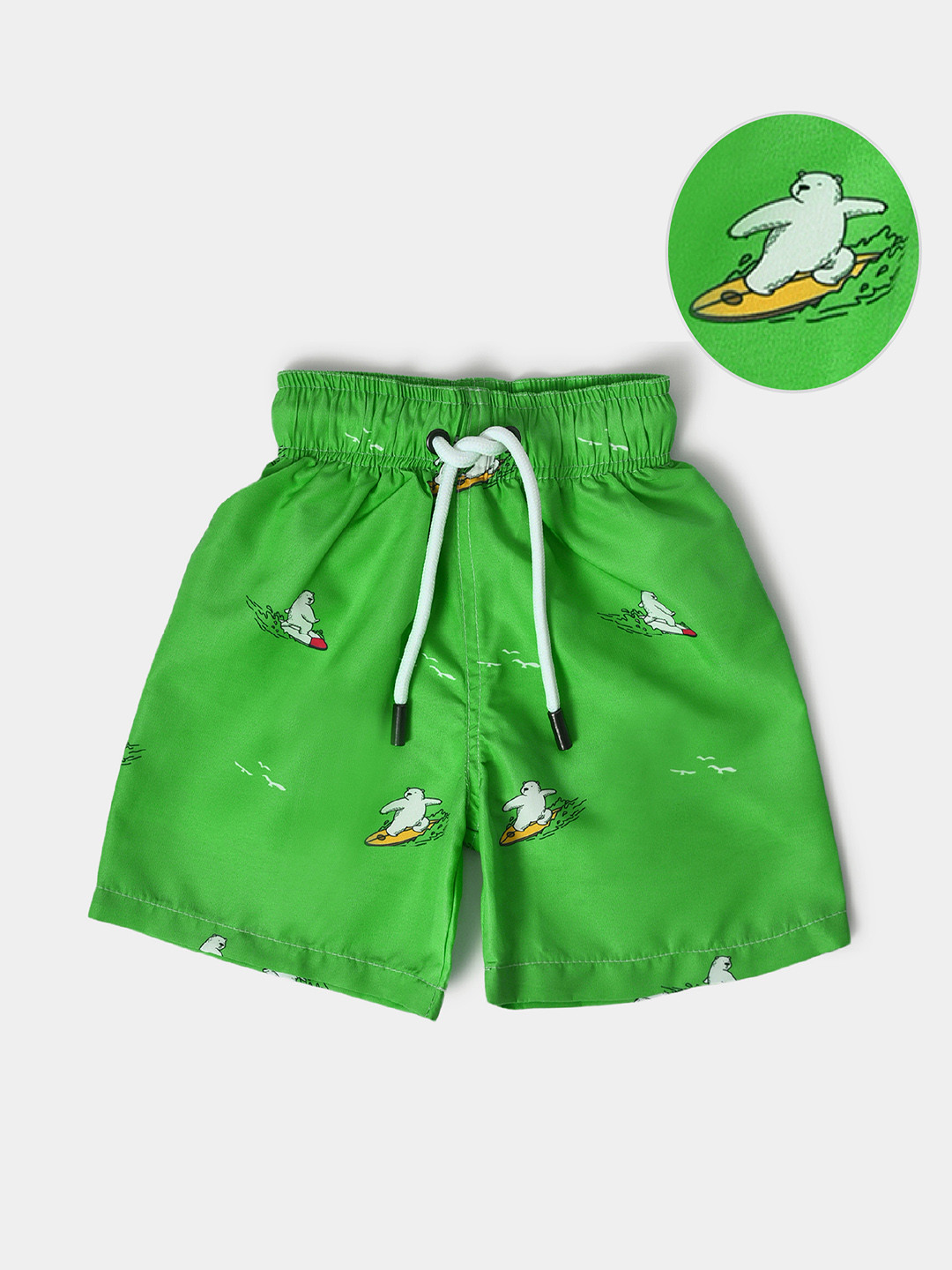 MiArcus Boys Printed Mid Rise Swimming Shorts