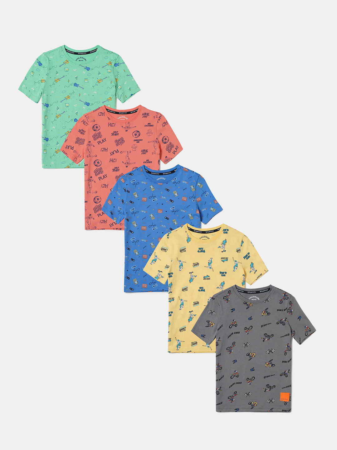 Jockey Boys Super Combed Cotton Round Neck Half Sleeve Tshirt With Print Design - AB44