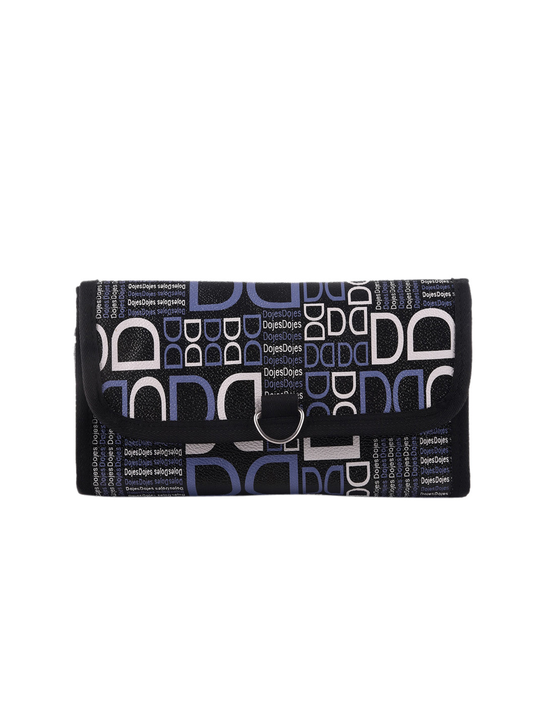 Kuber Industries Black & White Printed Rexine Hanging Makeup Organiser