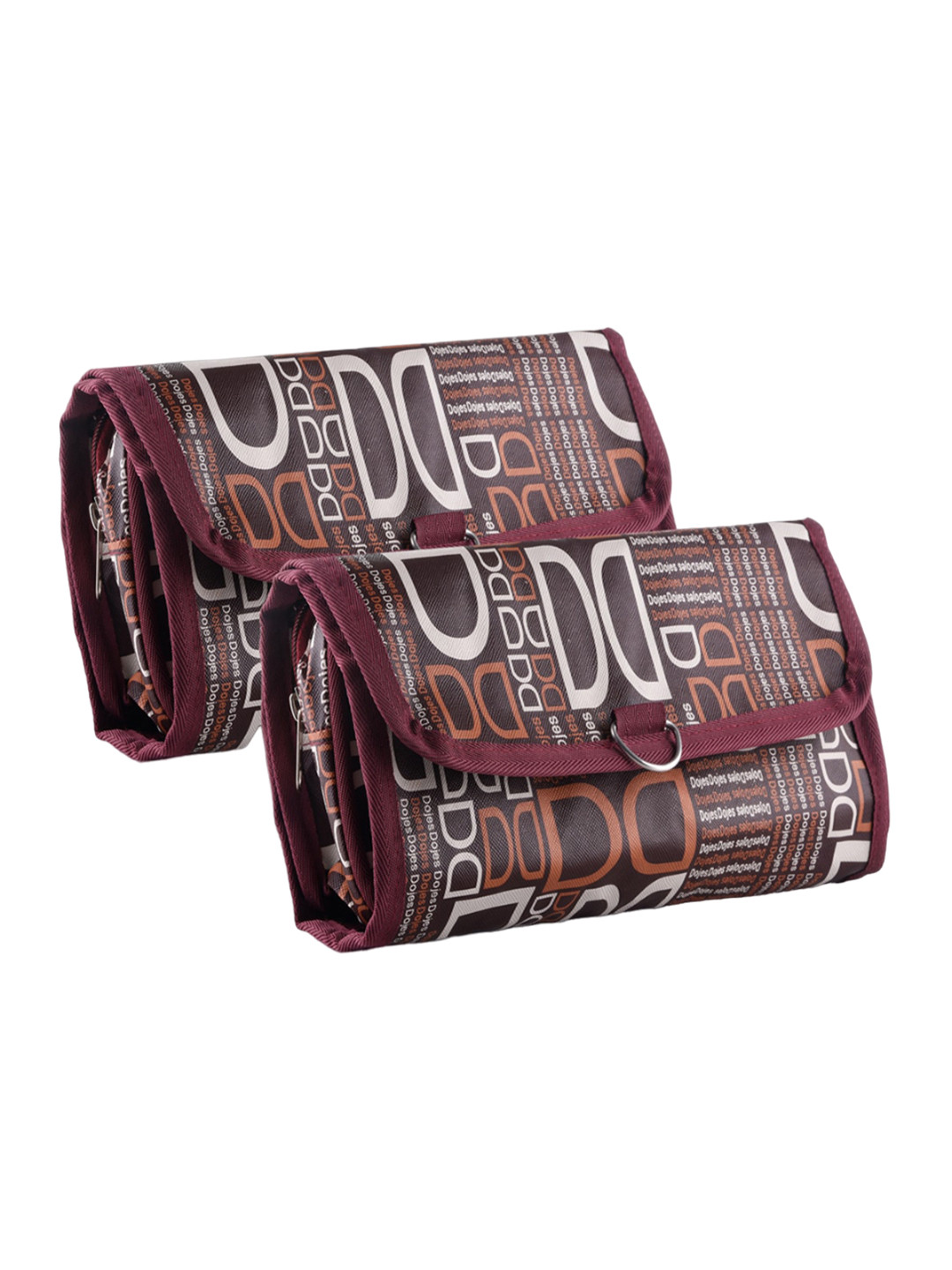 Kuber Industries 2-Pcs Brown Printed Hanging Organizers