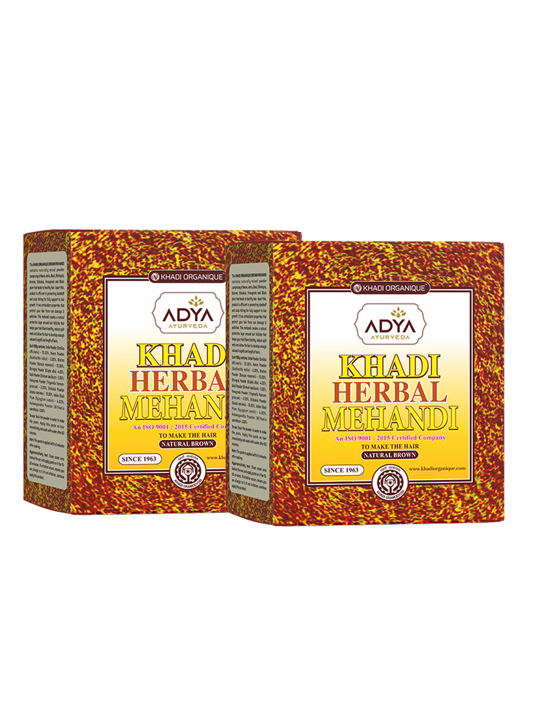 Khadi Organique Herbal Mehandi Powder 80 gm Each - Natural Brown