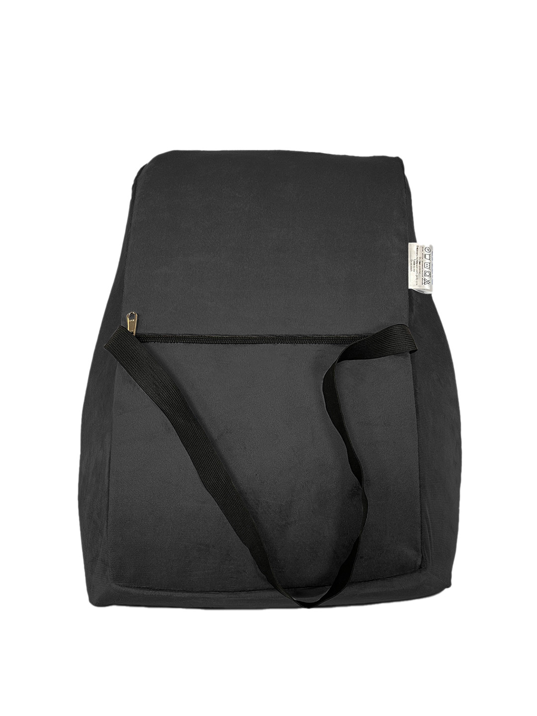 Sleepsia Black Solid Faux Velvet Adjustable Medium Memory Foam Therapedic Pillow-17.5 x 15.5 cm