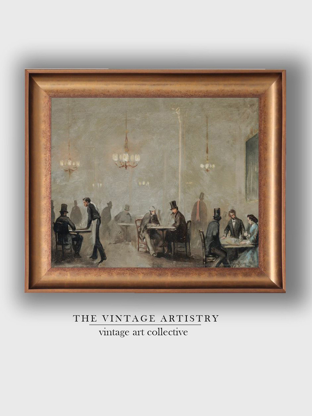 THE VINTAGE ARTISTRY Brown & Grey Vintage Bar Painting Wall Art