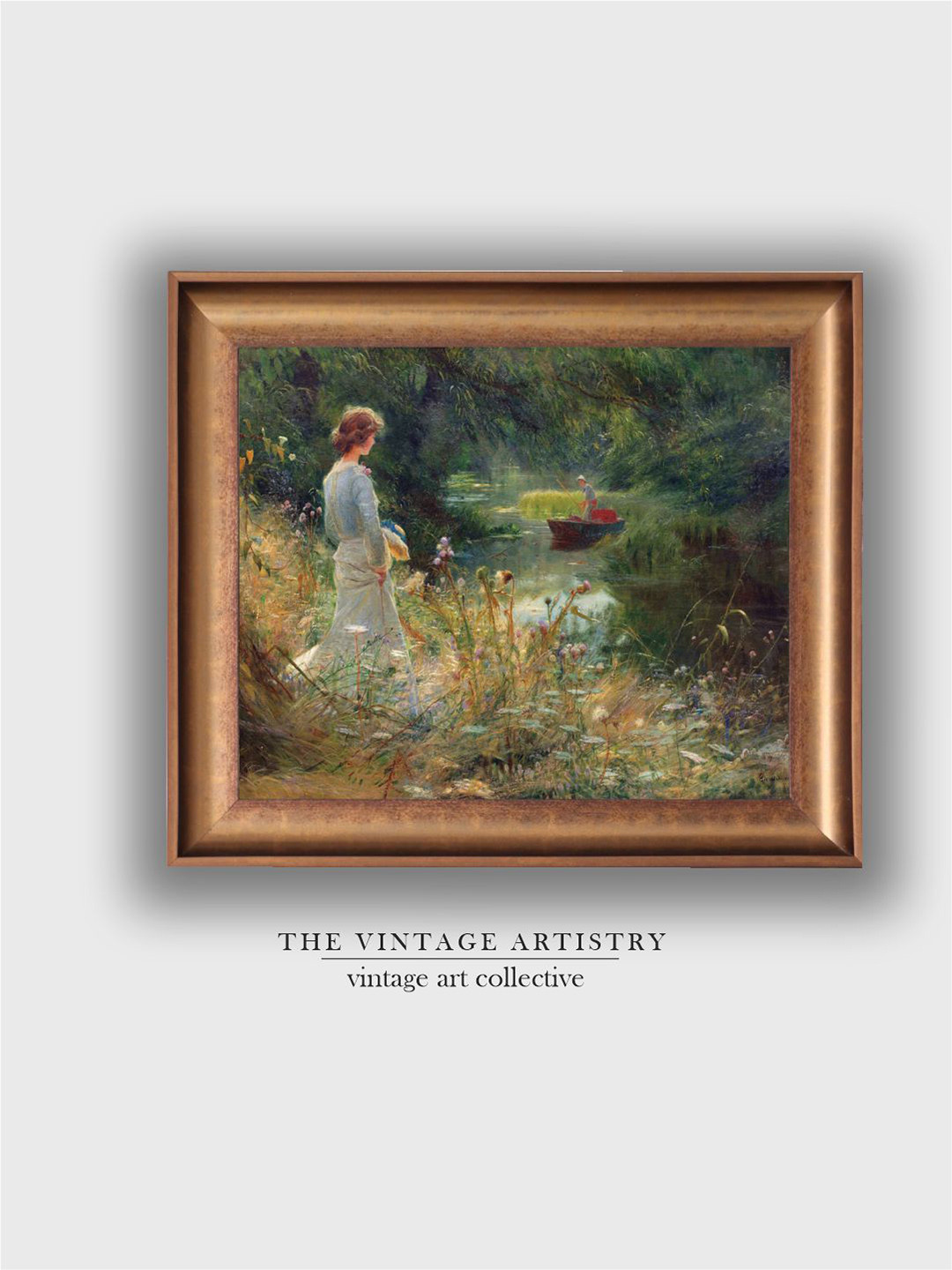 THE VINTAGE ARTISTRY Vintage French Country Cottage Canvas Paintings Wall Art - 14 x 18In