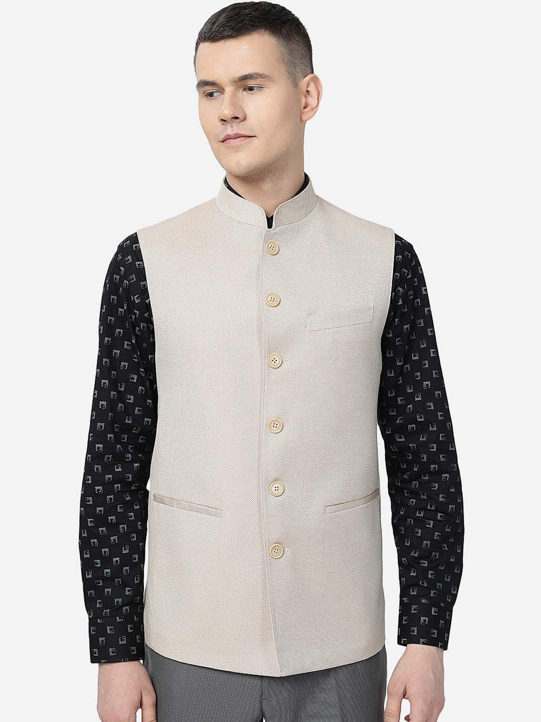 MODI JACKET Mandarin Collar Woolen Nehru Jacket