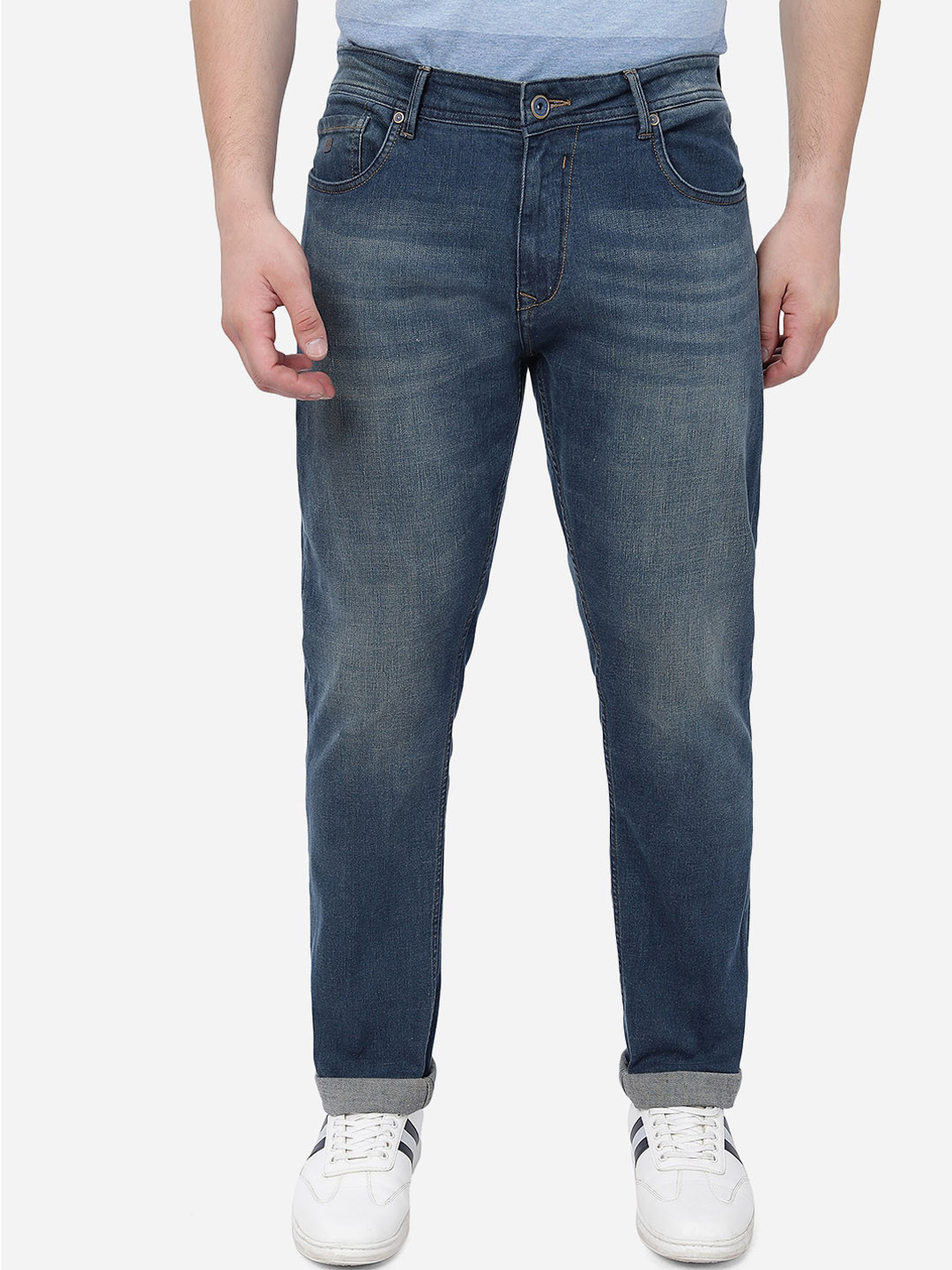 JADE BLUE Men Straight Fit Heavy Fade Stretchable Cotton Jeans