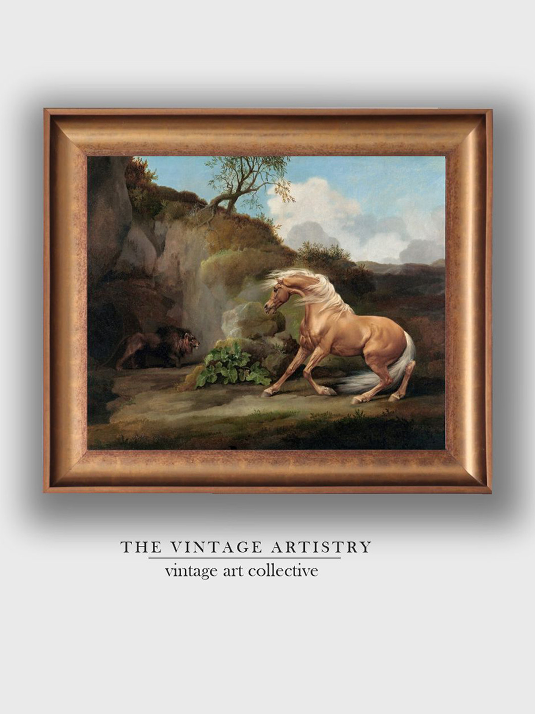 THE VINTAGE ARTISTRY Brown & Green George Stubbs Painting Wall Art