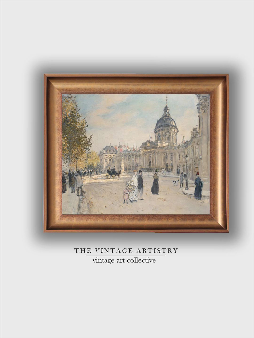 THE VINTAGE ARTISTRY Brown & Beige Institute Of France Paris 1887 Framed Wall Painting