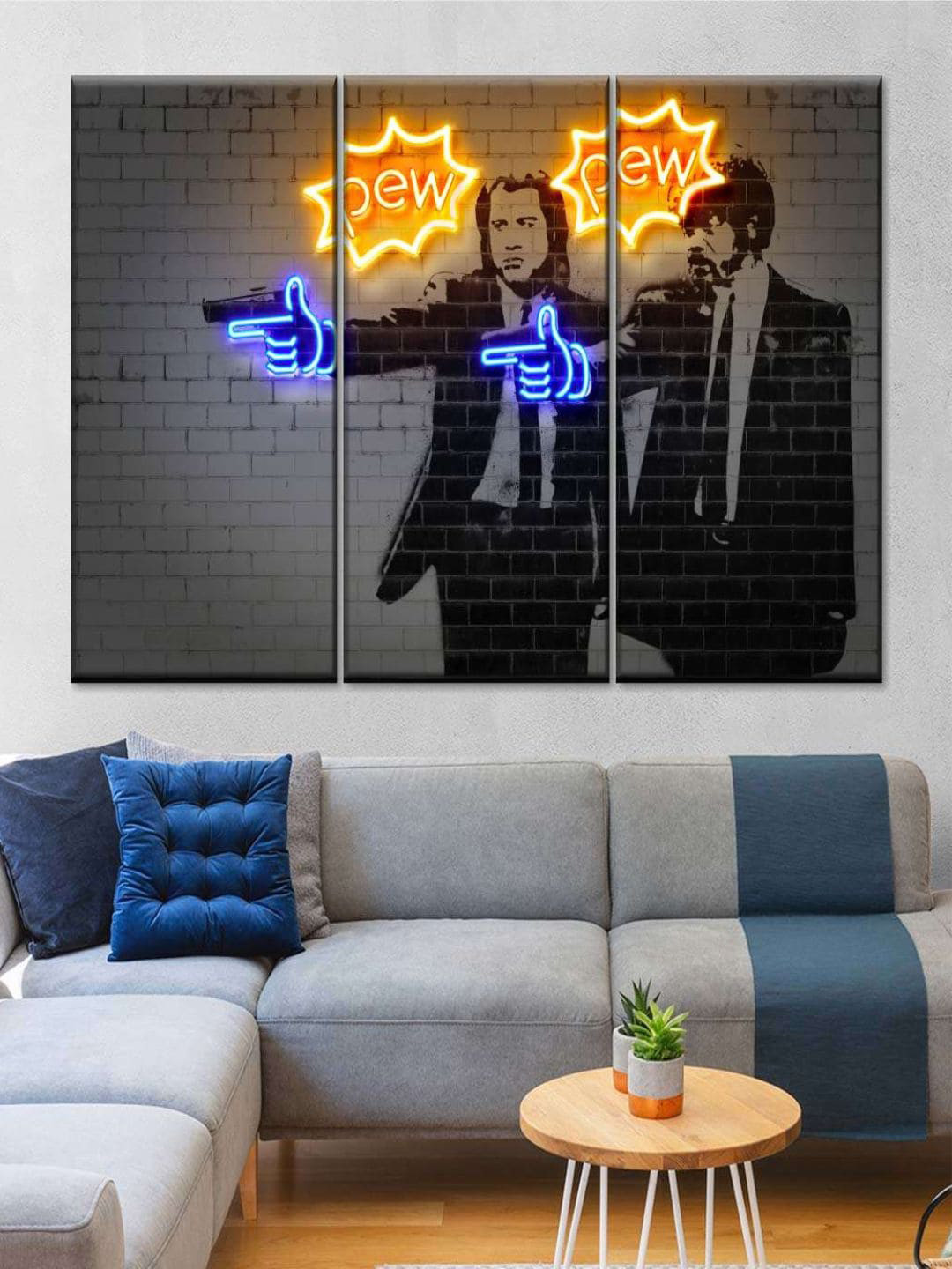 POSTERS AND TRUSS 3 Pieces Pew Pew Wall Art