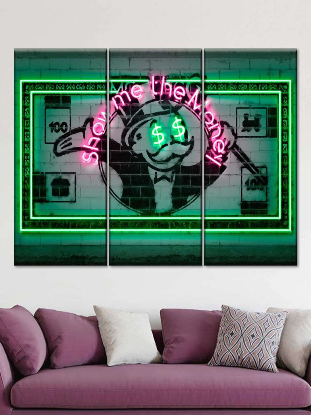 POSTERS AND TRUSS Show Me The Monkey Canvas 3 Pcs Wall Paintings Wall Art - 20x30In