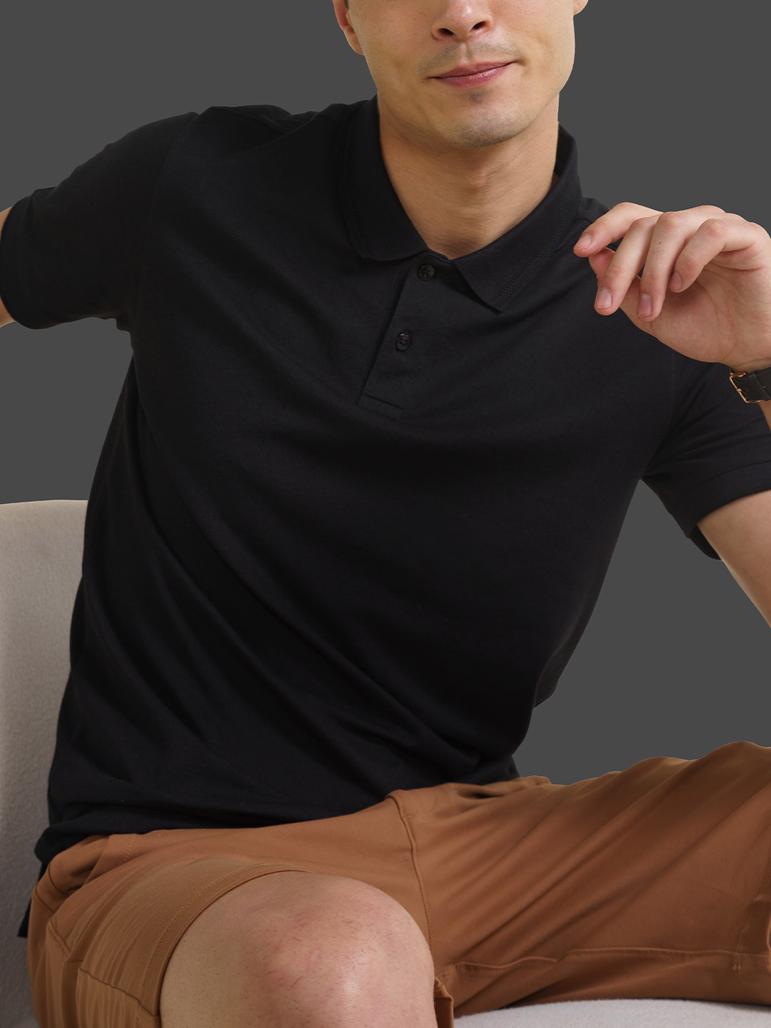 DaMENSCH Thermoregulating Regular Fit 2 Button Polo T-shirt