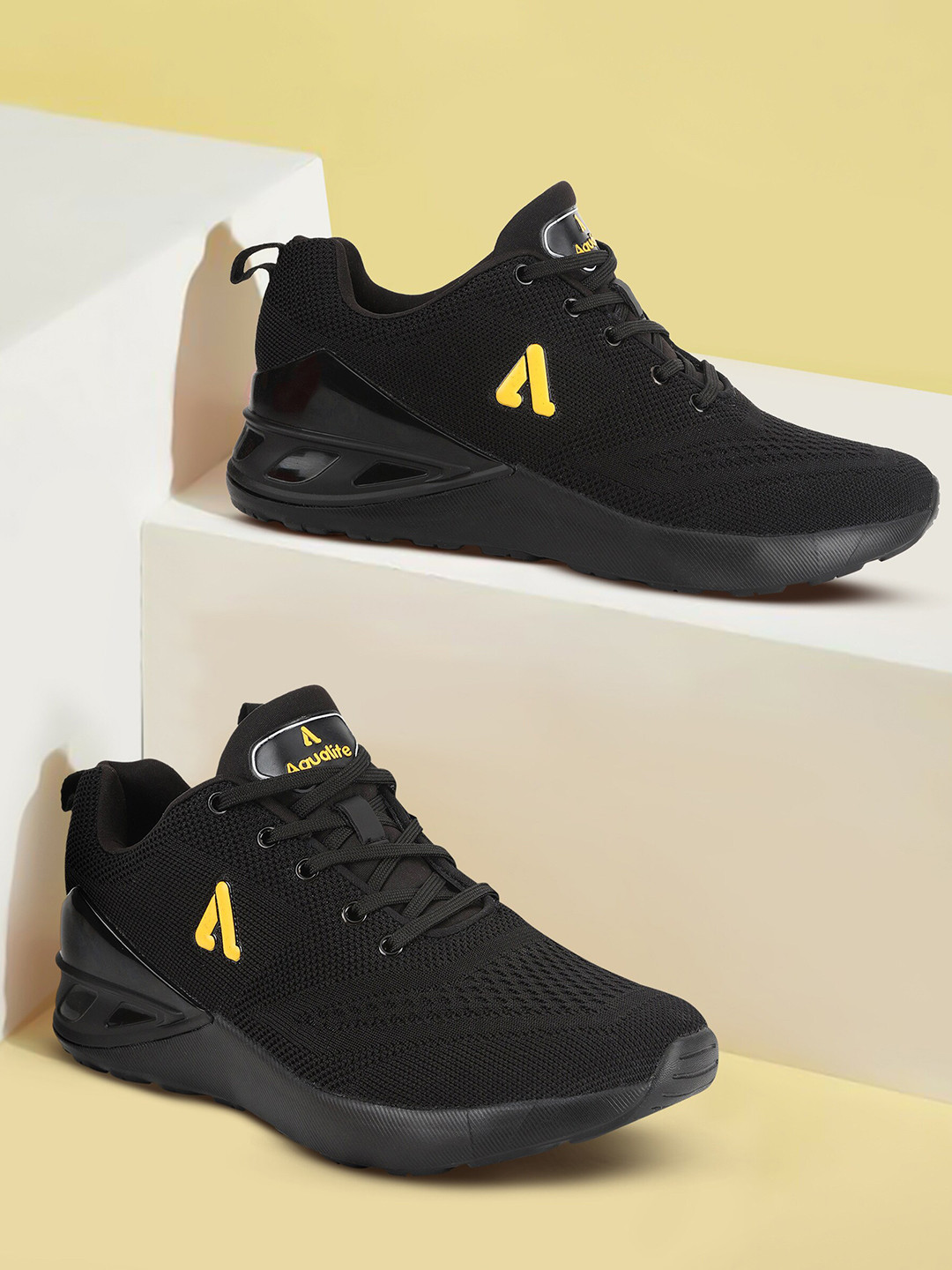 Aqualite Men Elastic Fit Technology Non-Marking Running Sports Shoes